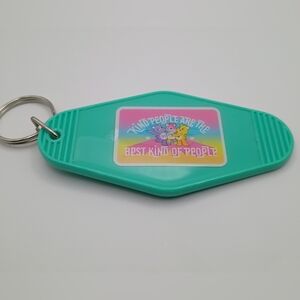 Motel Keychain Custom Retro Styled Cute CareBears Teal Keychain Keyring
